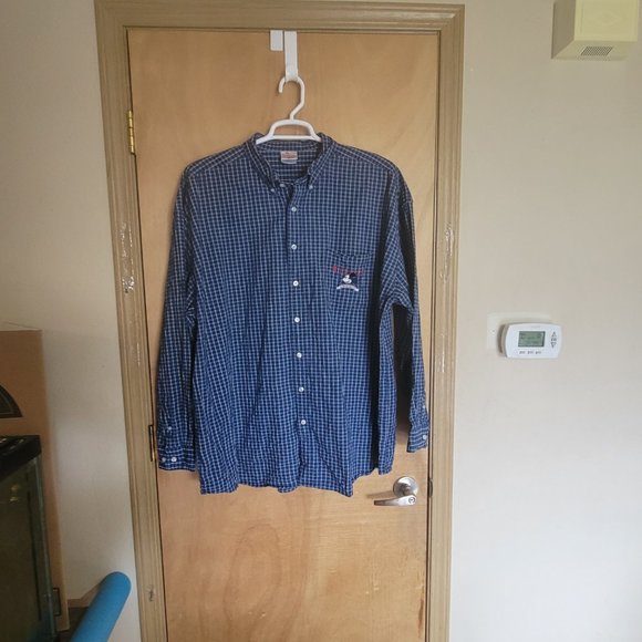 The Disney Store Mickey Mouse XXL Blue Check Button Down Shirt - Picture 4 of 5